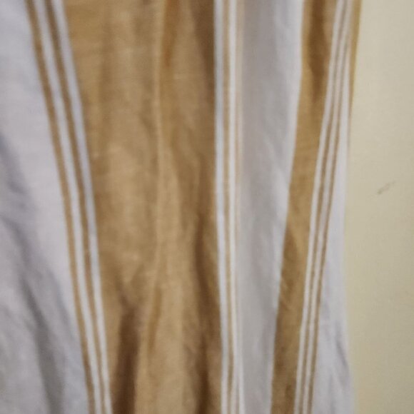 Thread & Supply Tan Ivory Striped Linen Blend Sleeveless Midi Maxi Dress Size S - Picture 5 of 9